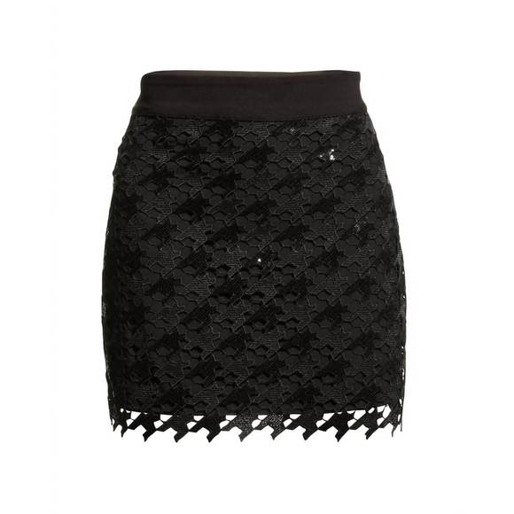 NEW MILLY modern mini herringbone sequiin skirt in white - Picture 5 of 5